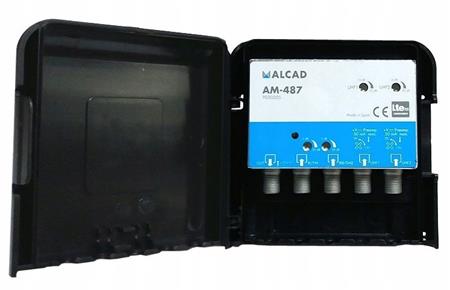 Alcad AM-487 zesilovač FM/DAB/2xUHF, zisk 32dB, LTE 5G, 12V, venkovní