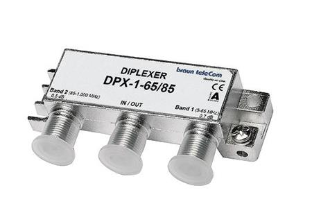 BTV DPX-1-65/85 diplexní filtr 5-65MHz, 85-1000MHz