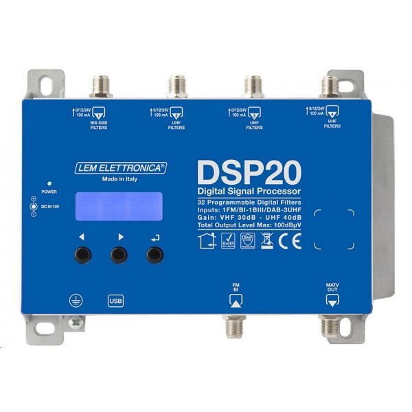 LEM DSP20 - 4G programovatelný DVB-T2 zesilovač
