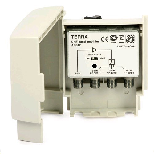 TERRA AB012 - předzesilovač 22 dB, UHF (470 - 862 MHz), 3 výstupy