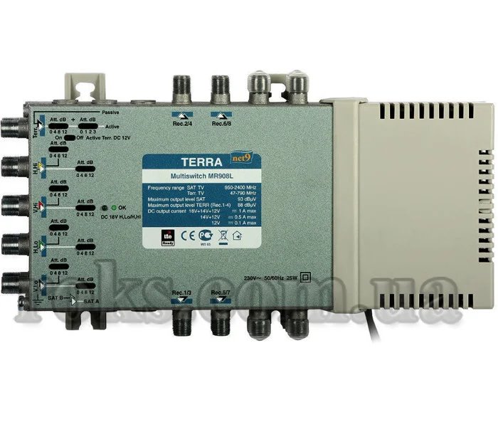 TERRA Multipřepínač radiální koncový MR908L s LTE filtrem