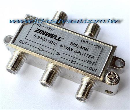Zinwell SSE-4 satelitní rozbočovač na 4 TV 5-2400MHz, oboustranné napájení