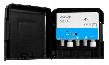 Alcad AM-187 zesilovač FM+DAB/1xUHF, zisk 34dB, LTE 5G, 12V, venkovní