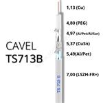 Cavel TS713B LSZH koax. kabel 1,13/4,8/7,0mm, Al-PET, nehořlavý B2ca, cívka 100m