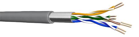 Draka UC300 S24 síťový kabel F/UTP (FTP) cat. 5e PVC Eca drát, stíněný, šedý, bo
