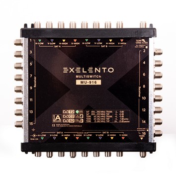 ExeIento MU-916 multiswitch univerzální 9/16 pro 2 družice a 16 TV