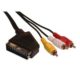 Exelento propojovací kabel 3x cinch RCA in / SCART out 1,5m