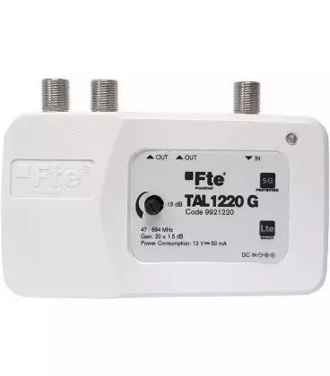 FTE TAL 1220G - zesilovač 22 dB, 2x výstup, regulace zisku 15 dB, LTE2
