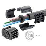 Gabocom EZA-t 40/K+3x10 průchodka HDPE trubek 40mm, pro kabel 8-18,5mm a 3x mikrotr. 10mm