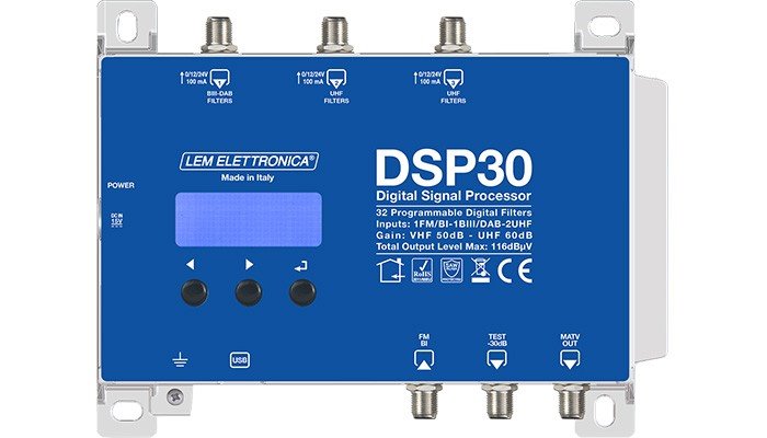 LEM DSP30 - 5G programovatelný DVB-T2 zesilovač 