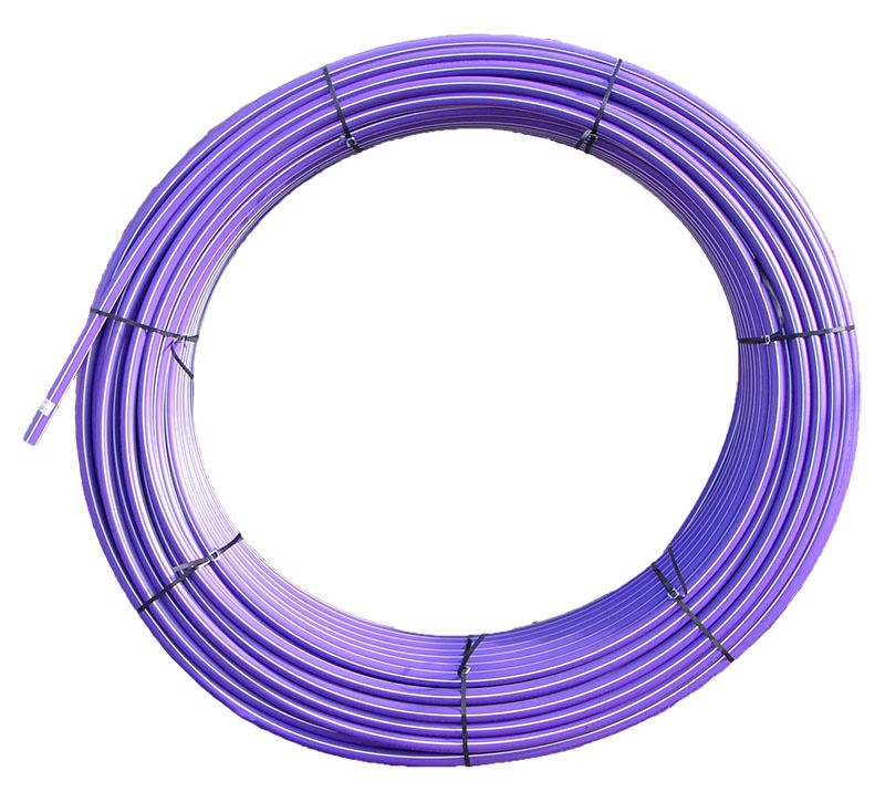 SPUR kabelová chránička HDPE 40/33mm, fialová + žlutý pruh 3x