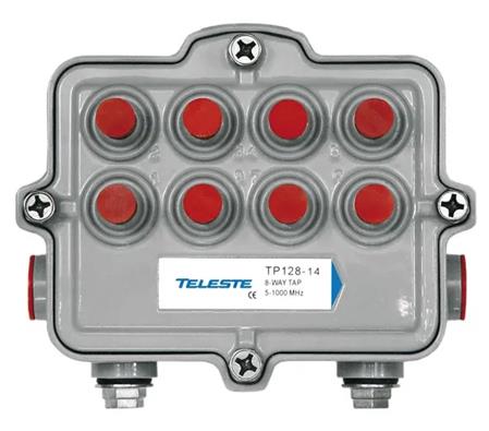 Teleste TP128-14 trasový odbočovač 8x14dB, 5-1000MHz, line 5/8f, tap Ff, venkovn