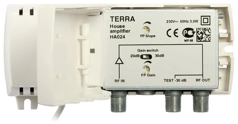 Terra HA024 linkový zesilovač FM-TV, zisk 30dB