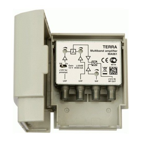 TERRA MA061 - zesilovač 38 dB, 3 vstupy, 108 dBµV