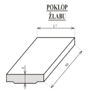 TUZ VÍKO KE ŽLABU TK 1 (17x5cm) - 0.5m