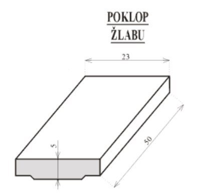 TUZ VÍKO KE ŽLABU TK 2 (23x5cm) - 0,5m